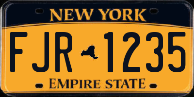 NY license plate FJR1235