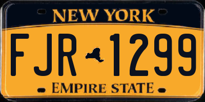 NY license plate FJR1299