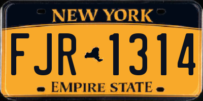NY license plate FJR1314