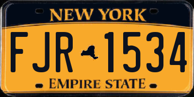 NY license plate FJR1534