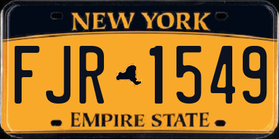 NY license plate FJR1549