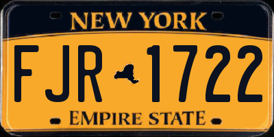 NY license plate FJR1722