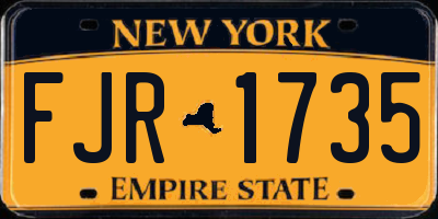 NY license plate FJR1735