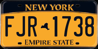 NY license plate FJR1738