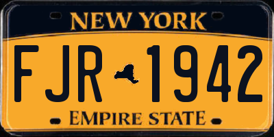 NY license plate FJR1942