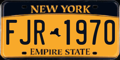 NY license plate FJR1970