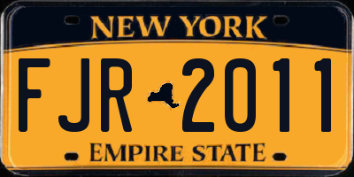 NY license plate FJR2011