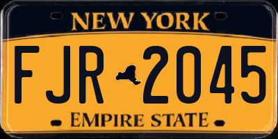 NY license plate FJR2045
