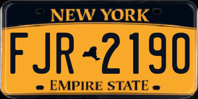 NY license plate FJR2190
