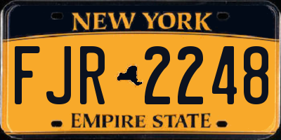 NY license plate FJR2248