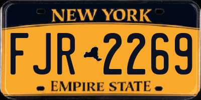 NY license plate FJR2269