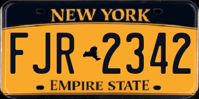 NY license plate FJR2342