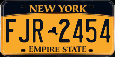 NY license plate FJR2454