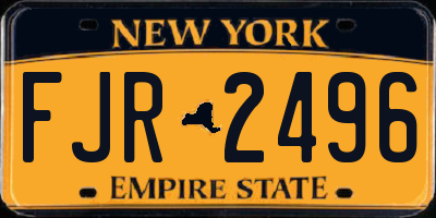 NY license plate FJR2496