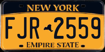 NY license plate FJR2559