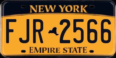 NY license plate FJR2566