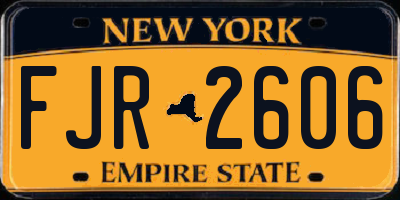 NY license plate FJR2606
