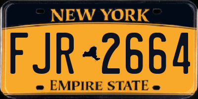 NY license plate FJR2664
