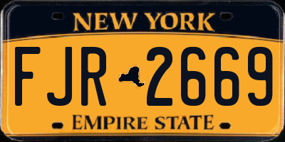 NY license plate FJR2669