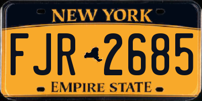 NY license plate FJR2685