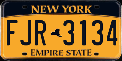 NY license plate FJR3134