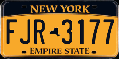 NY license plate FJR3177