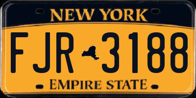 NY license plate FJR3188