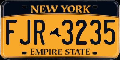 NY license plate FJR3235