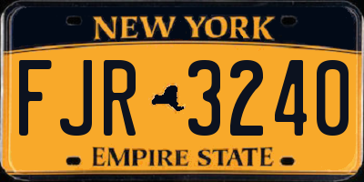NY license plate FJR3240