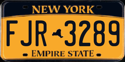 NY license plate FJR3289