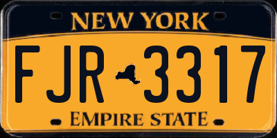 NY license plate FJR3317