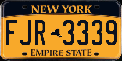 NY license plate FJR3339