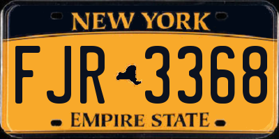 NY license plate FJR3368