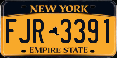 NY license plate FJR3391