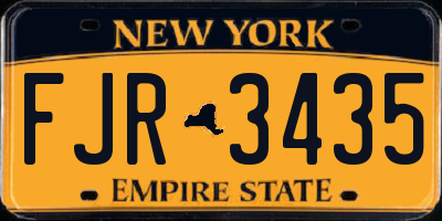 NY license plate FJR3435