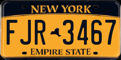 NY license plate FJR3467