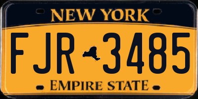 NY license plate FJR3485