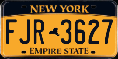 NY license plate FJR3627