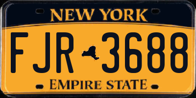 NY license plate FJR3688