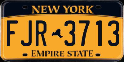 NY license plate FJR3713