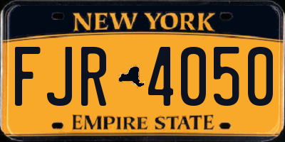 NY license plate FJR4050