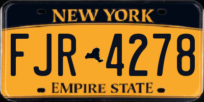 NY license plate FJR4278