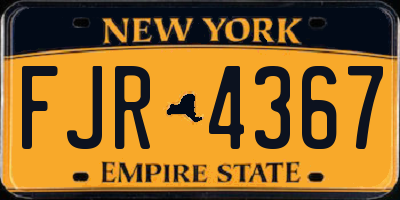 NY license plate FJR4367