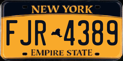 NY license plate FJR4389