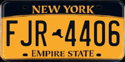 NY license plate FJR4406