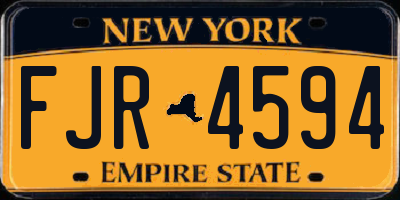 NY license plate FJR4594