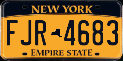 NY license plate FJR4683