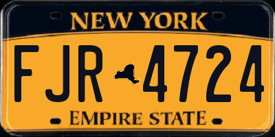 NY license plate FJR4724