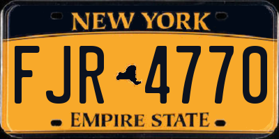 NY license plate FJR4770