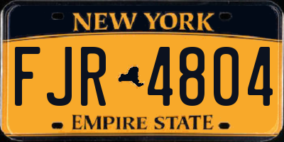NY license plate FJR4804